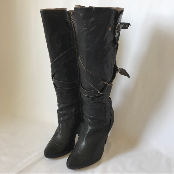 Seychelles Knee High Leather Boots with Buckle - Picture 1 of 8